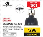 Design House Black Metal Pendant