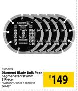 Black & Smith Diamond Blade Bulk Pack Segmeneted 115mm 5 Piece BS052019