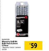 Black & Smith Masonry Drill Bit Bulk Pack 6.0mm 5 Piece BS0041228
