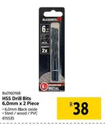 Blacksmith HSS Drill Bits 6.0mm x 2 Piece BS0160168