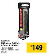 Blacksmith HSS Metal Drill Bits 6.0mm x 2 Piece BS0041628