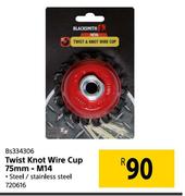 Blacksmith Twist Knot Wire Cup 75mm-M14 BS334306