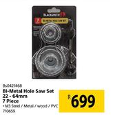 Blacksmith Bi-Metal Hole Saw Set 22-64mm 7 Piece BS0421468