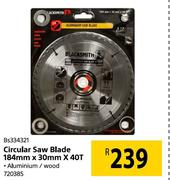 Blacksmith Circular Saw Blade 184mm x 30mm x 40T BS334321