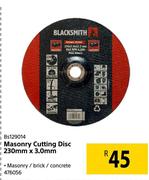 Blacksmith Masonry Cutting Disc 230mm x 3.0mm BS129014