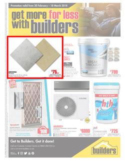 Builders East London & KZN : Get More For Less (20 Feb - 18 Mar 2018), page 1