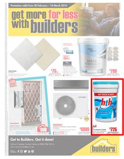 Builders East London & KZN : Get More For Less (20 Feb - 18 Mar 2018), page 1