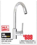 San Pride Aspire Sink Mixer With Side Lever Chrome