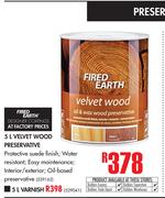 Fired Earth Varnish Wood Preservative-5Ltr