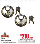 Mackie 2 Pack Discus Padlock-Per Pack