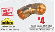 Builders Copper Elbow 90D, 15mm