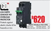 CBI 63A Earth Leakage No Overlaod Protector