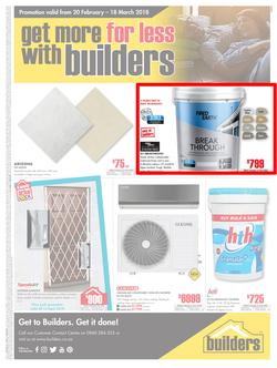 Builders Inland : Get More For Less (20 Feb - 18 Mar 2018), page 1