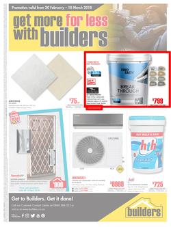 Builders Inland : Get More For Less (20 Feb - 18 Mar 2018), page 1