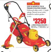 Wolf Garden 2200W Mower & 750W Trimmer Evolution Combo