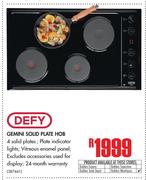 Defy Gemini Solid Plate Hob