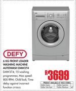 Defy 6kg Front Loader Washing Machine Autowash DAW374