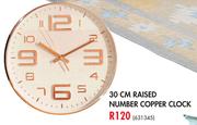 30cm Raised Number Copper Clock