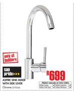 San Pride Aspire Sink Mixer With Side Lever Chrome