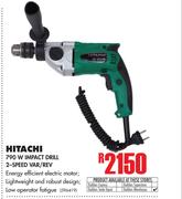 Hitachi 790W Impact Drill 2-Speed Var/Rev