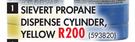 Sievert Propane Dispense Cylinder Yellow