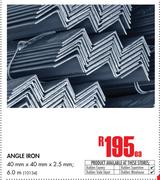 Angle Iron (40mm x 40mm x 2.5mm, 6.9m)-Each