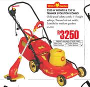 Wolf Garden 2200W Mower & 750W Trimmer Evolution Combo