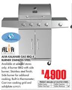 Alva Kalahari Gas BBQ 4 Burner Stainless Steel