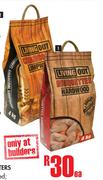 Living Out 4Kg Hardwood Briquettes/Lumpwood Charcoal-Each