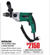 Hitachi 790W Impact Drill 2-Speed Var/Rev