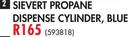 Sievert Propane Dispense Cylinder Blue