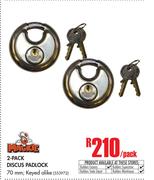 Mackie 2-Pack Discus Padlock-Per Pack
