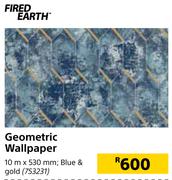 Fired Earth Geometric Wallpaper-10m x 530mm