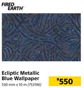 Fired Earth Ecliptic Metallic Blue Wallpaper-530mm x 10m