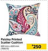 Paisley Printed Scatter Cushion-600mm x 600mm