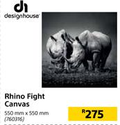 Design House Rhino Fight Canvas-550mm x 550mm
