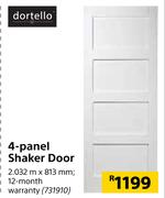 Dortello 4 Panel Shaker Door 2.032m x 813mm