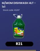 Miracle Mom Dishwash 4Ltr-1x1 Stock Code: 41247