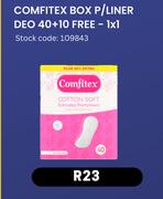 Comfitex Box P/Liner Deo 40+10 Free-1x1 Stock Code: 109843