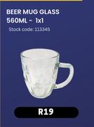 Beer Mug Glass 560ml-1x1 Stock Code: 113345