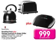 Russell Hobbs Breakfast Pack+ George Foreman In-Shape Griller GR2080 & RHBP55-Per Pack
