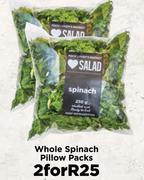 Whole Spinach Pillow Packs- For 2