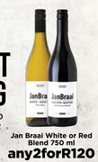 Jan Braai White Or Red Blend-For Any 2 x 750ml