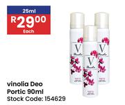 Vinolia Deo Portic-25ml Each