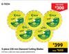 D-Tech 5-Piece 230mm Diamond Cutting Blades-510mm X 360mm