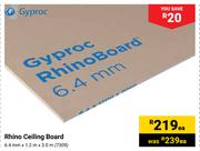 Gyproc Rhino Ceiling Board-6.4mm X 1.2m X 3.0m Each
