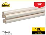 Builders PVC Conduit-4m x 20mm Each