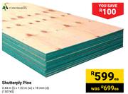 York Timbers Shutterply Pine-2.44m(l) X 1.22m(w) x 18mm(d) Each