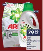 Ariel Auto Washing Powder 2kg/ Ariel Auto Liquid 1.5Ltr-Each