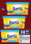 Rama Spread For Bread 37% Fat Spread Tub-1kg Each